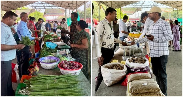 साप्ताहिक जैविक हाट में खरीदारों की उमड़ी भीड़