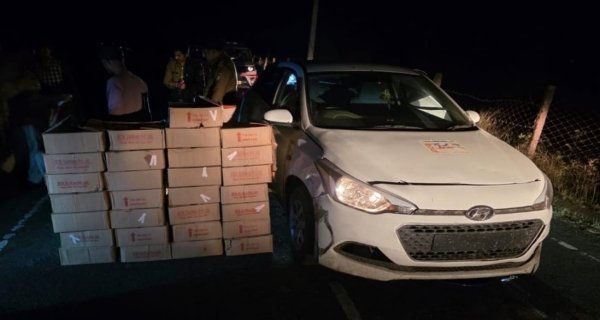 करीब डेढ़ लाख की अवैध शराब जब्त, आरोपी वाहन छोड़कर भागा