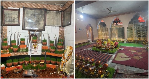 जवारों का विसर्जन, गूंजे “जय माता दी” के जयकारे