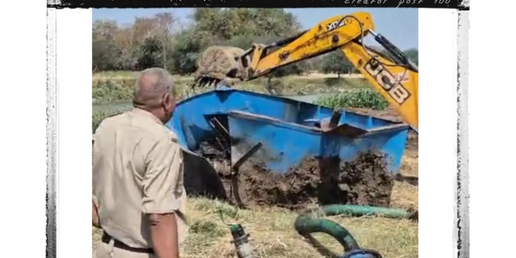 मोहनगढ़ और लिधौरा में अवैध उत्खनन पर कार्रवाई, जेसीबी से तोड़ी गईं मशीनें