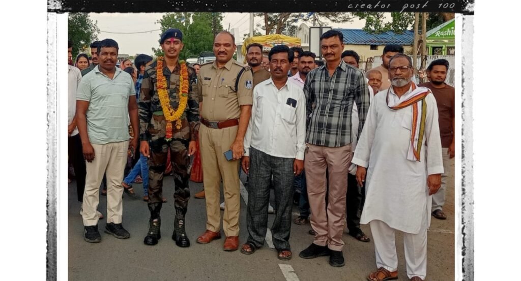 अग्विीर में चयन होने के बाद गांव लौटे सैनिक का ग्रामिणों किया गर्मजोशी से स्वागत