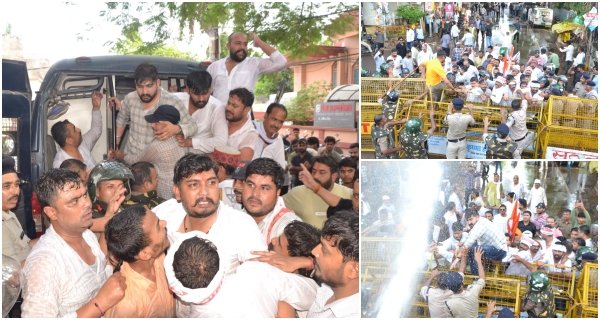 युवा कांग्रेस ने किया भाजपा कार्यालय का किया उग्र घेराव