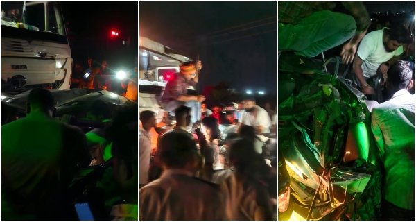 ट्राला ने अर्टिगा को रौंदा, एक की मौत, 5 घायल