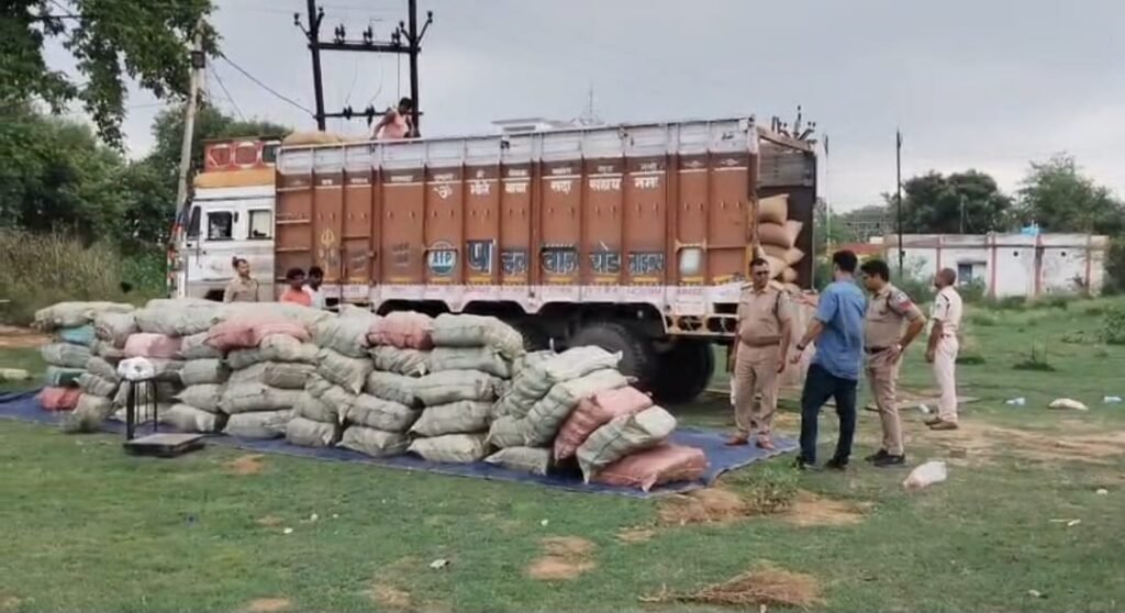 रीवा में गांजे से भरा ट्रक पकड़ाया, 3.50 करोड़ का 18 क्विंटल जप्त