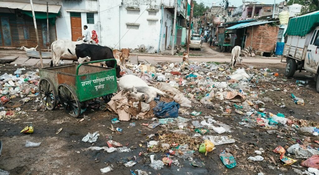 पठानी मोहल्ले के पास होली मैदान में लगा कचरे का ढेर, सफाई को लेकर लोगों में नाराजगी