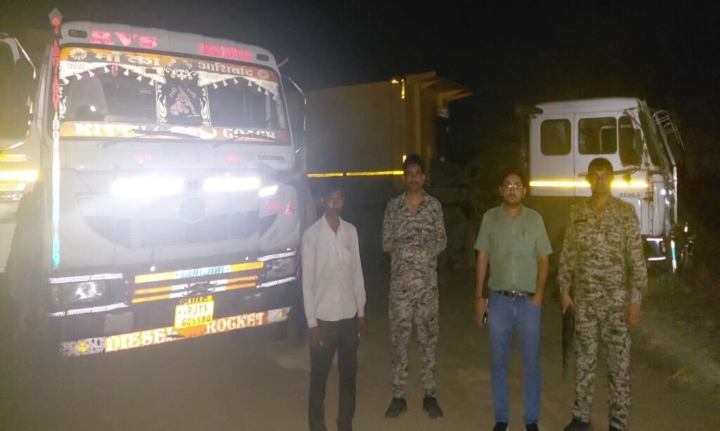 खनिजों के अवैध परिवहन पर उड़नदस्ता की कार्रवाई, तीन वाहन जब्त